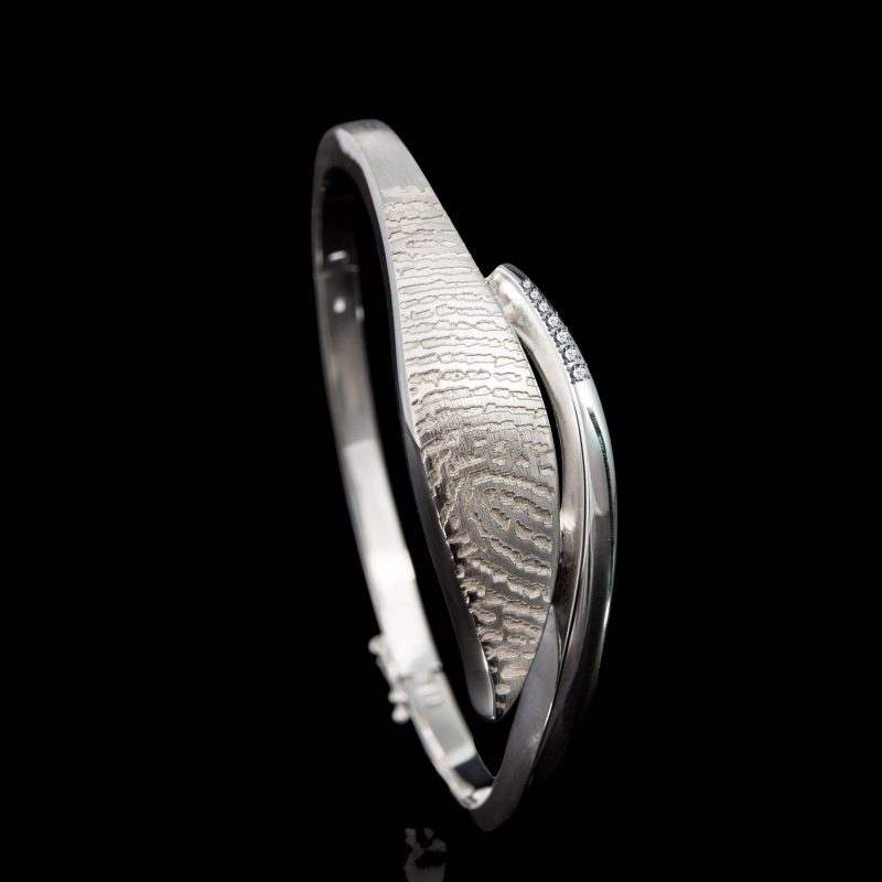 Armband met Afdruk en 7 Stenen Sterling Zilver 0317-07Z