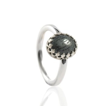 Ring met Afdruk in Ovale Hematiet Sterling Zilver 0186-00Z