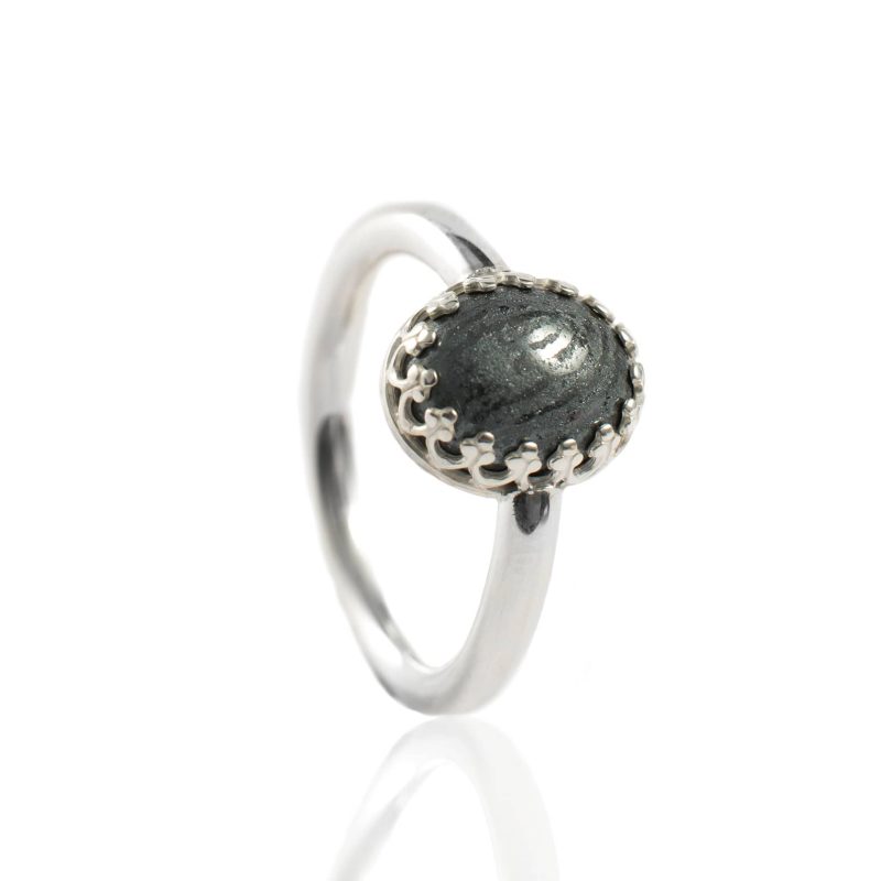 Ring met Afdruk in Ovale Hematiet Sterling Zilver 0186-00Z