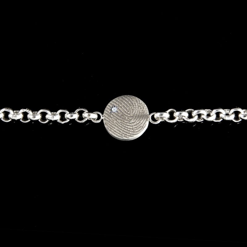 Vingerafdruk Armband Rond Sterling Zilver met Zirkonia 0324-01Z