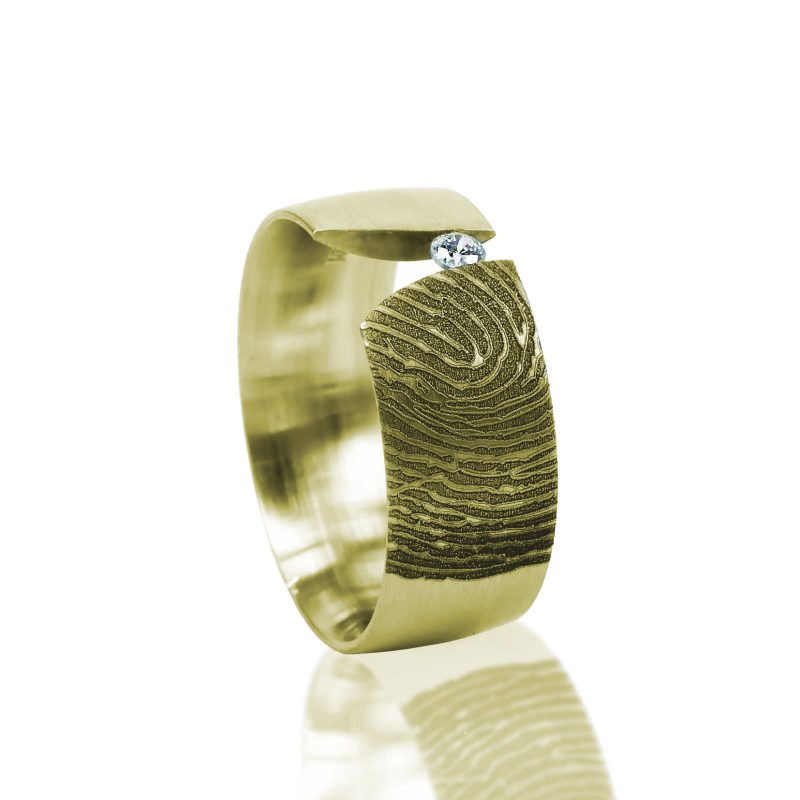 Vingerafdruk Ring Goud met Zirkonia 0116-00G