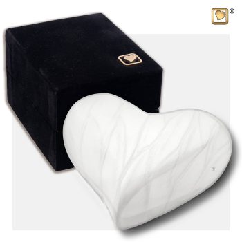 Heart Child Urn Pearl White H669