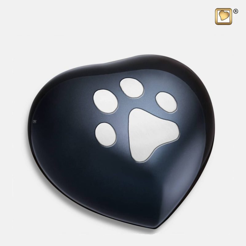 Heart Pet Urn Midnight & Brushed Pewter P679M