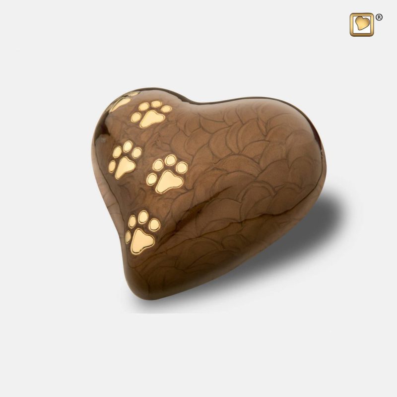 Heart Pet Urn Pearl Bronze & Brushed Gold tint P6391M