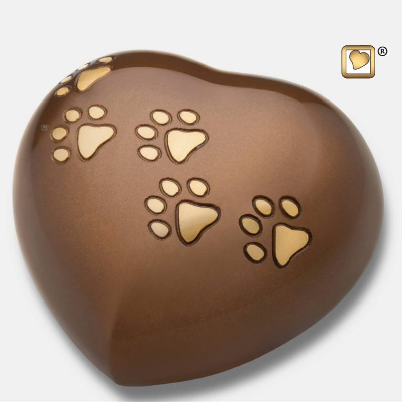 Large Heart Pet Urn Bronze & Bru Gold tint P630L