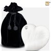 LoveHeart Child Urn Pearl White & Polished Silver tint with Swarovski P1003