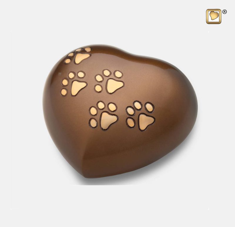 Medium Heart Pet Urn Bronze & Bru Gold tint P630M