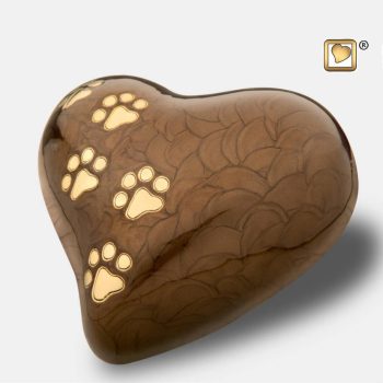 Heart Pet Urn Pearl Bronze & Brushed Gold tint Large P6391L