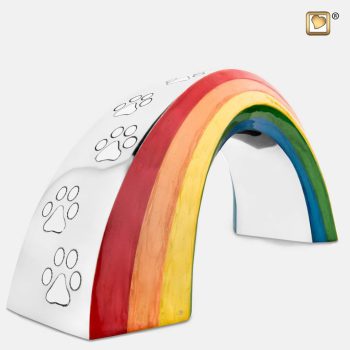 Rainbow Pet Urn Polished Silver tint large P660L