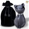 PrincessCat Pet Urn Pearl Midnight and Brushed Pewter with Swarovski P264_v