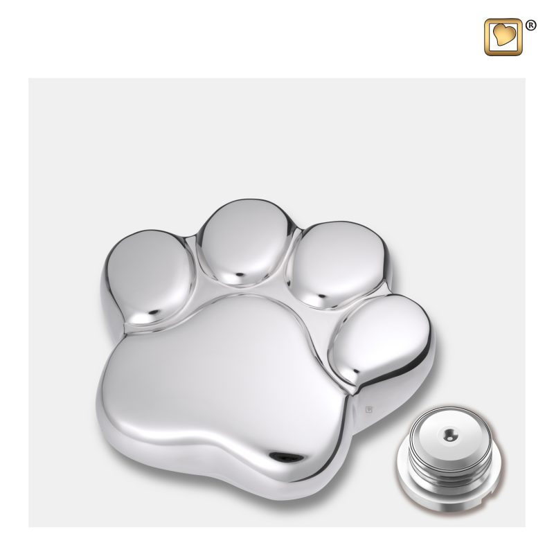 LovePaw Pet Keepsake Urn Polished Silver P670K_c