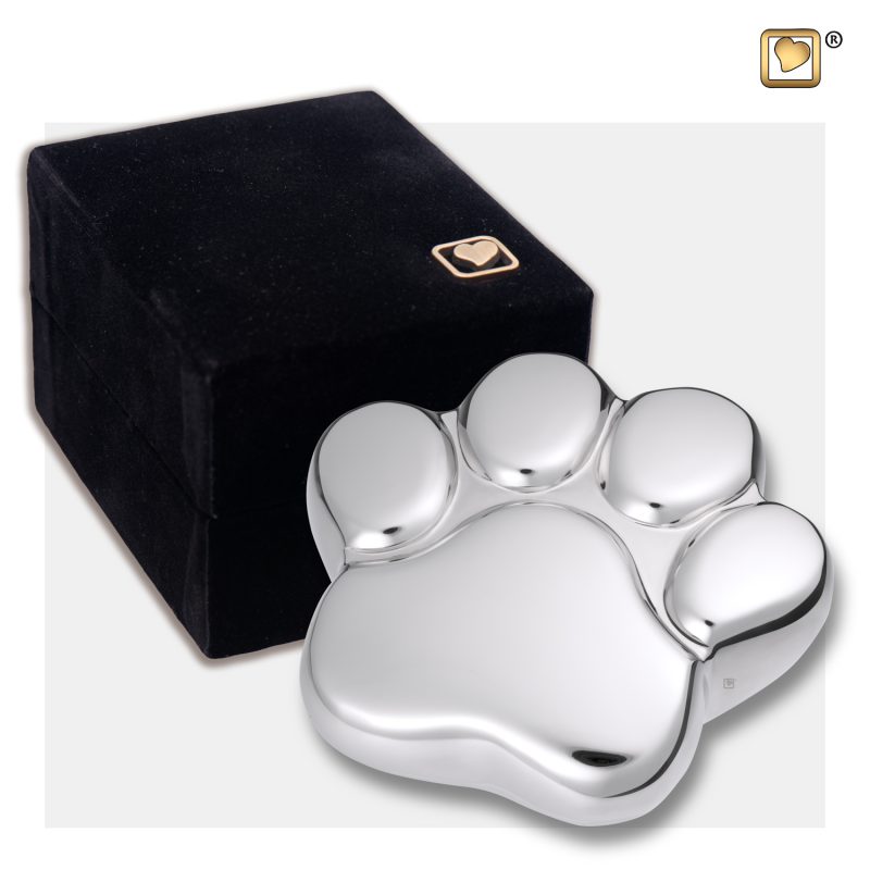 LovePaw Pet Keepsake Urn Polished Silver tint P670K_v