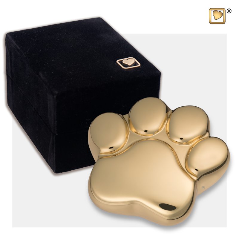 LovePaw Pet Keepsake Urn Polished Gold P671K_v