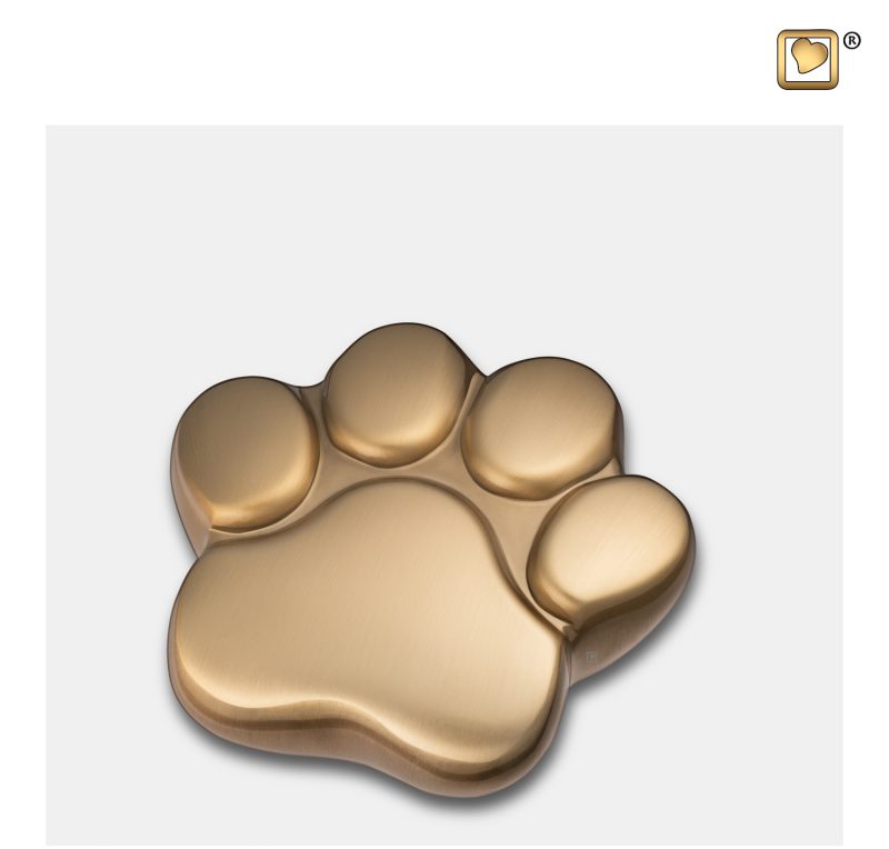 LovePaw Pet Keepsake Urn Brushed Gold tint P673K