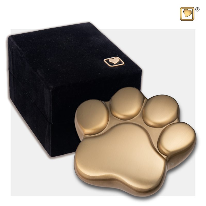 LovePaw Pet Keepsake Urn Brushed Gold P673K_v