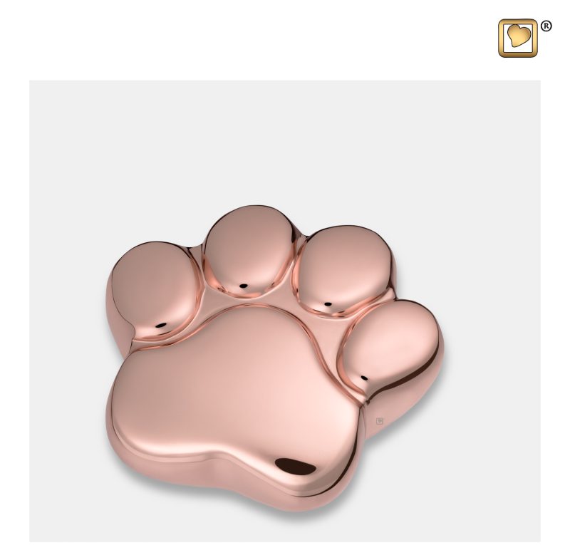 LovePaw Pet Keepsake Urn Polished RoseGold tint P675K