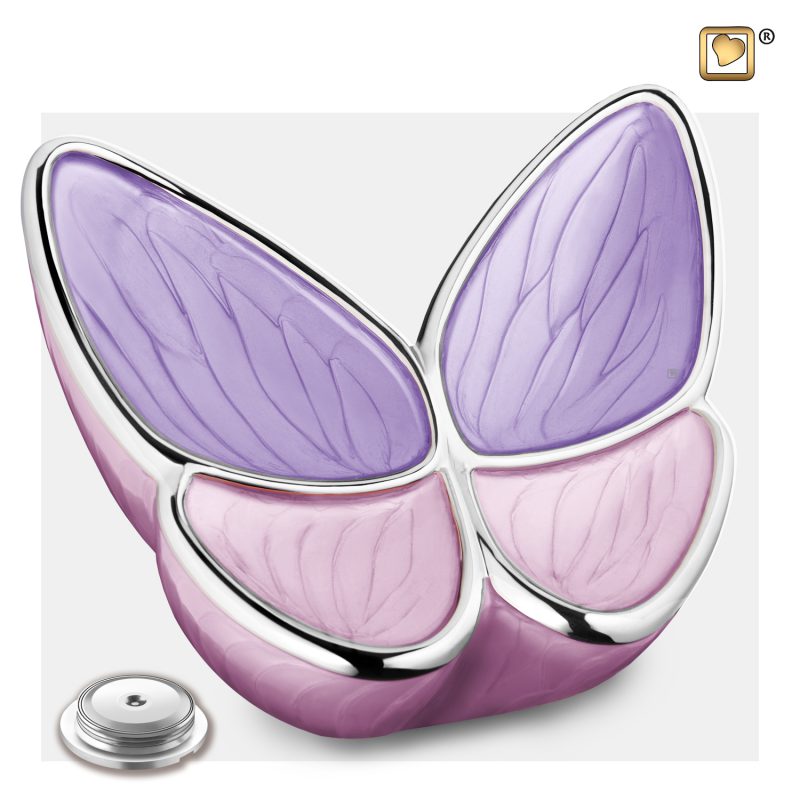 Wings of Hope Adult Urn Pearl Lavender & Polished Silver tint A1040_c