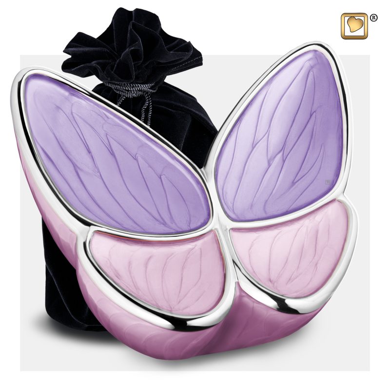 Wings of Hope Adult Urn Pearl Lavender & Polished Silver tint A1040_v