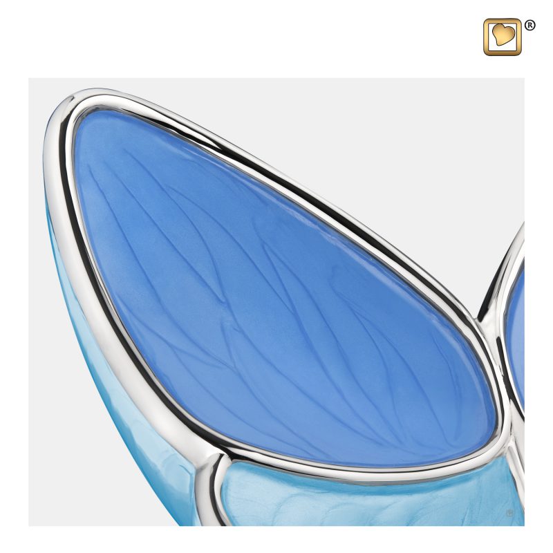 Wings of Hope Adult Urn Peal Blue & Polisher Silver tint A1041_a