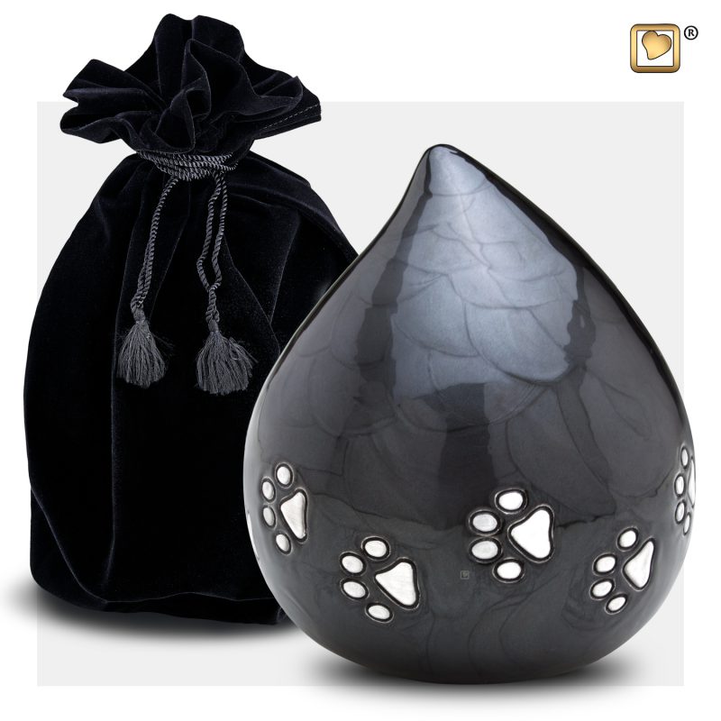 LoveDrop Pet Urn Pearl Midnight & Bru Pewter P633_v