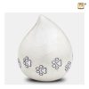 LoveDrop Pet Urn Pearl White & Bru Pewter P635