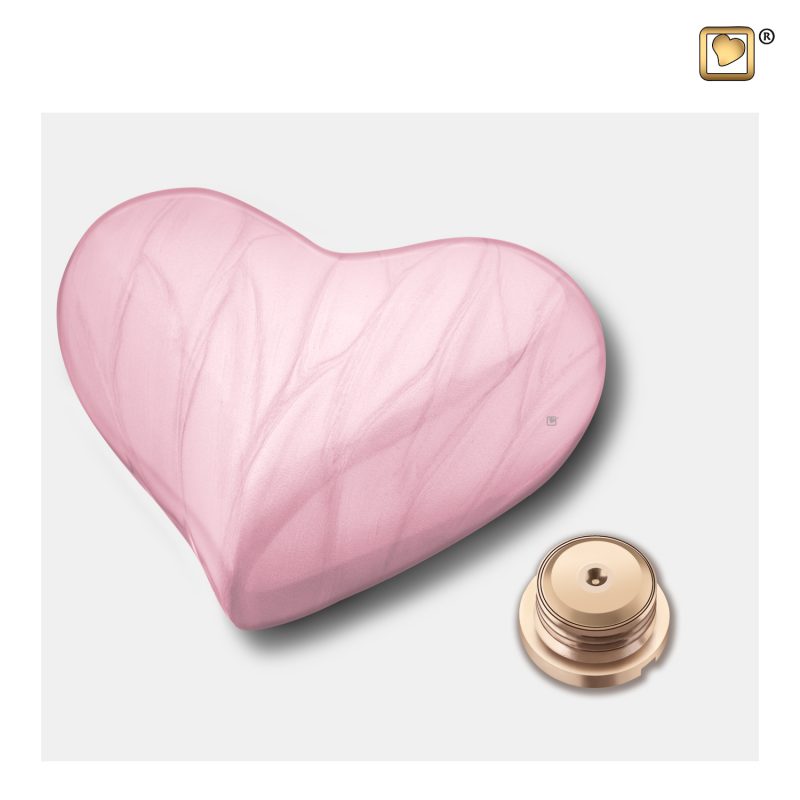 H667 - Mini hart urn - Heart 0,045 liter Pearl pink
