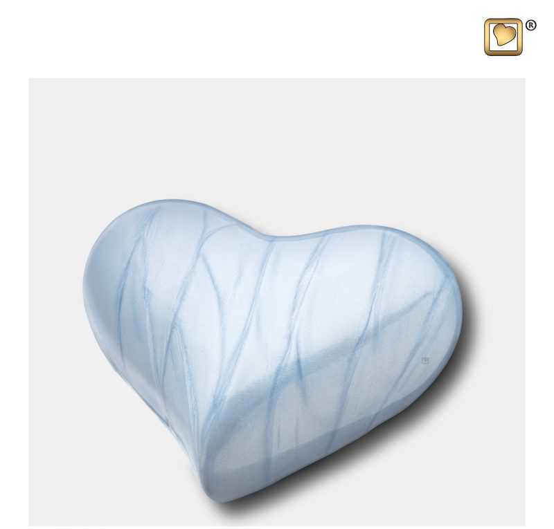 H668 - Mini hart urn - Heart 0,045 liter Pearl blue