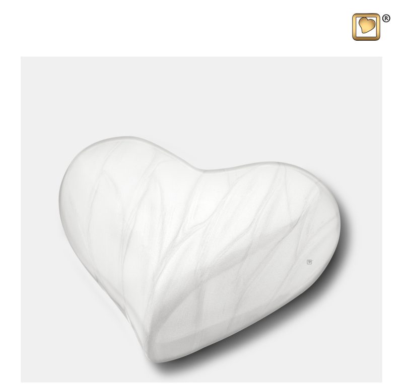 H669 - Mini hart urn - Heart 0,045 liter Pearl white