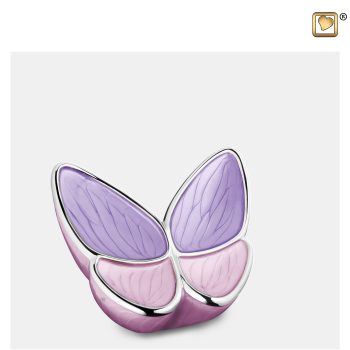 Urn vlinder - Wings of Hope 0,045 liter Pearl lavender Polished silver tint Small K1040