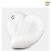 P1003 - Kleine urn hart - Heart Swarovski 0,65 liter Pearl white
