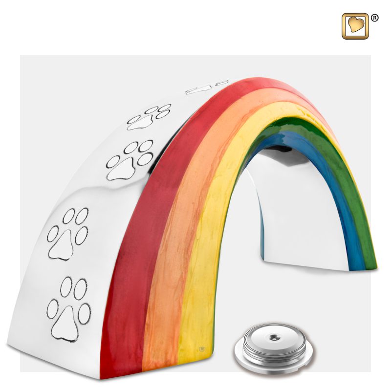 P660L - Dieren urn – Rainbow 1,35 liter Polished silver tint Large