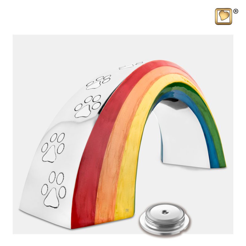 P660S - Dieren urn - Rainbow 0,80 liter Polished silver tint Small