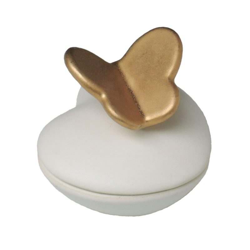 Mini urn – Hartje met vlinder 0,012 liter wit mn002.20+vl.200