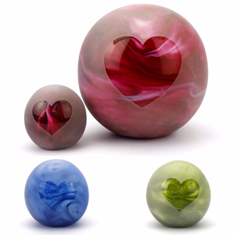 Urn Heart - Frosted Line Pebble Heart | 20ml | Personalised