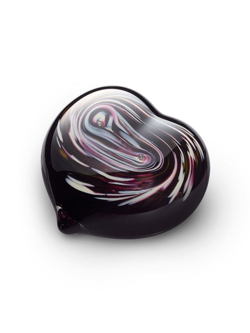 Urn Heart - Frosted Line Pebble Heart | 20ml | Personalised