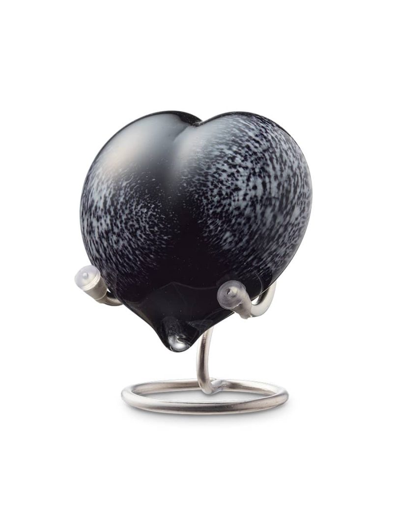 Urn Heart - Frosted Line Pebble Heart | 20ml | Personalised