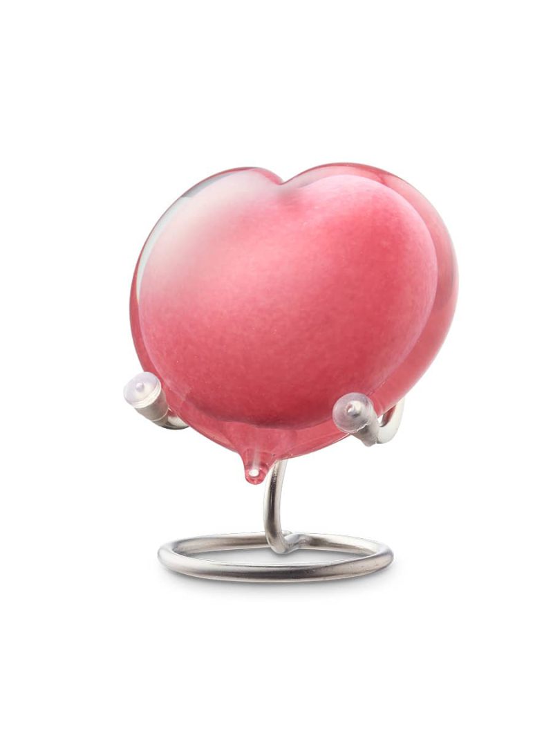 Urn Heart - Frosted Line Pebble Heart | 20ml | Personalised