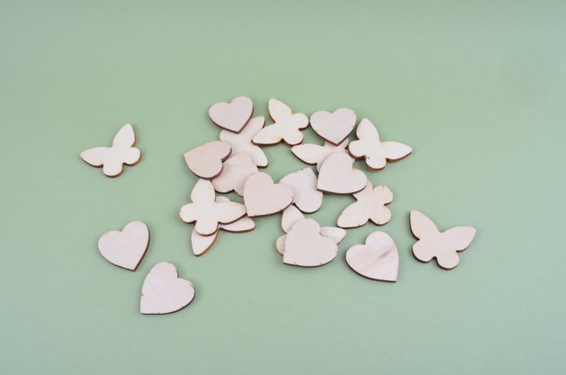 Memory Markers Vlinders en Hartjes – Hout | Mix van 20 stuks