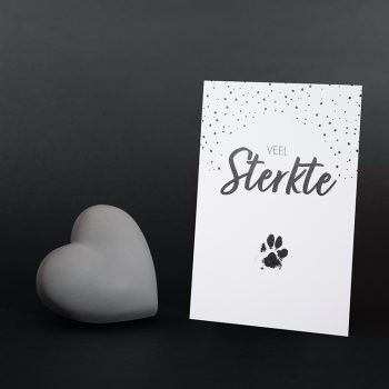 Troostcadeau Hond - Gedenksteen medium | Hart | grijs