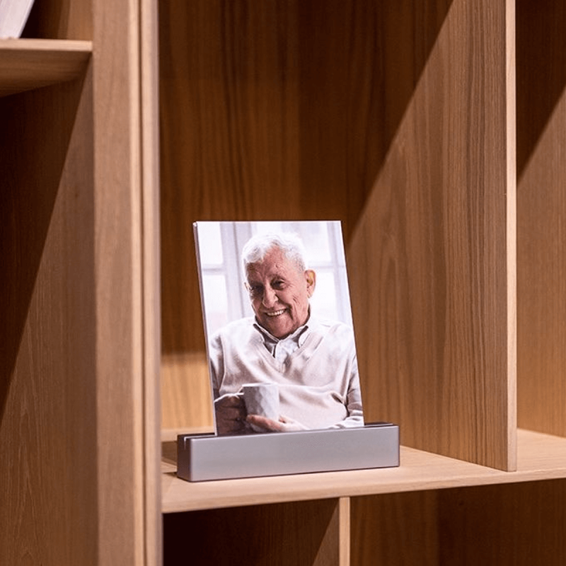 Memorialboxx – Chrome uitvoering | Met fotohouder, theelichtjes en askamer 10 ml